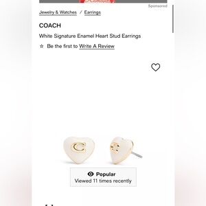 Coach Heart Earrings